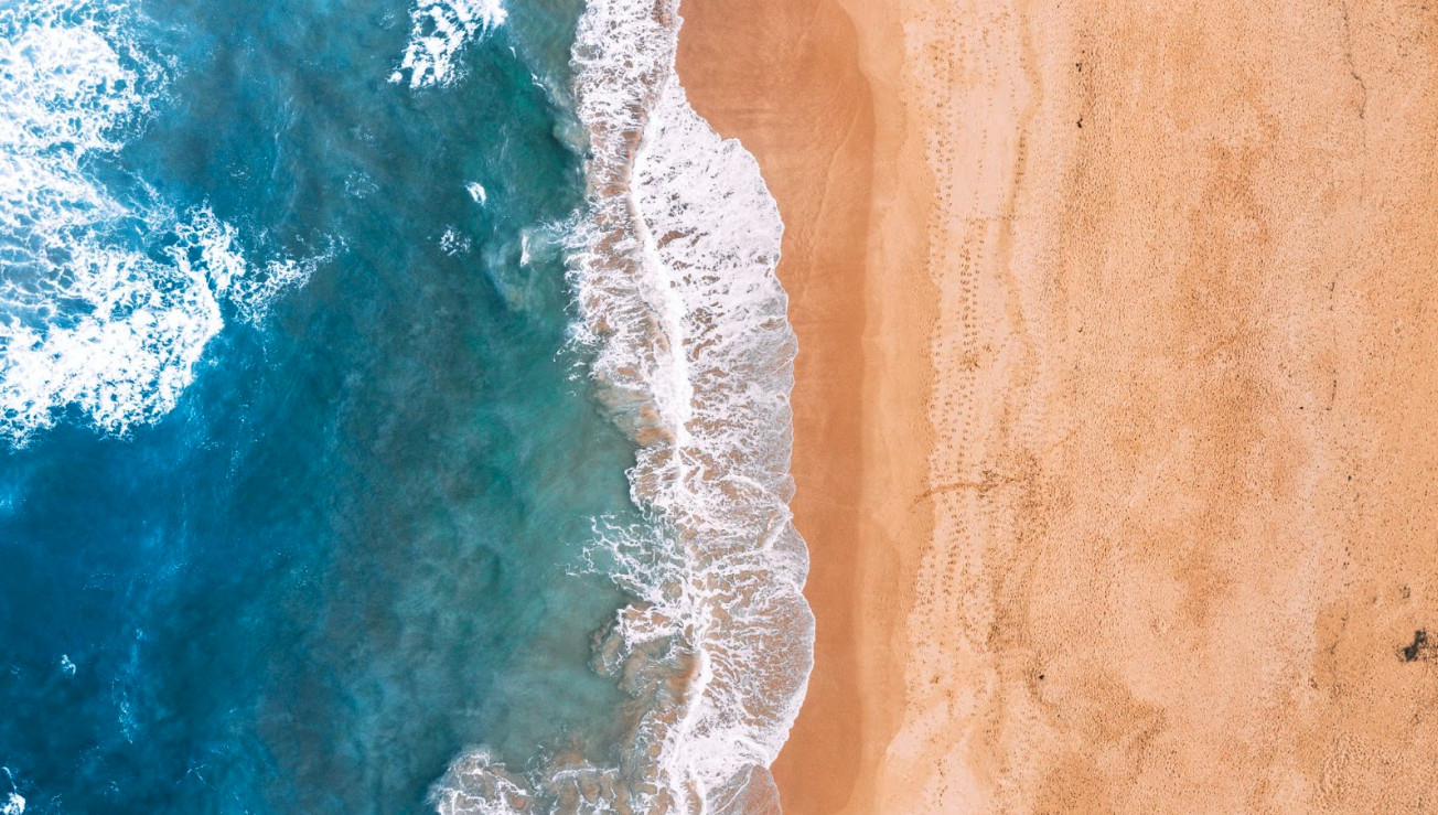 Aerial view of coastline